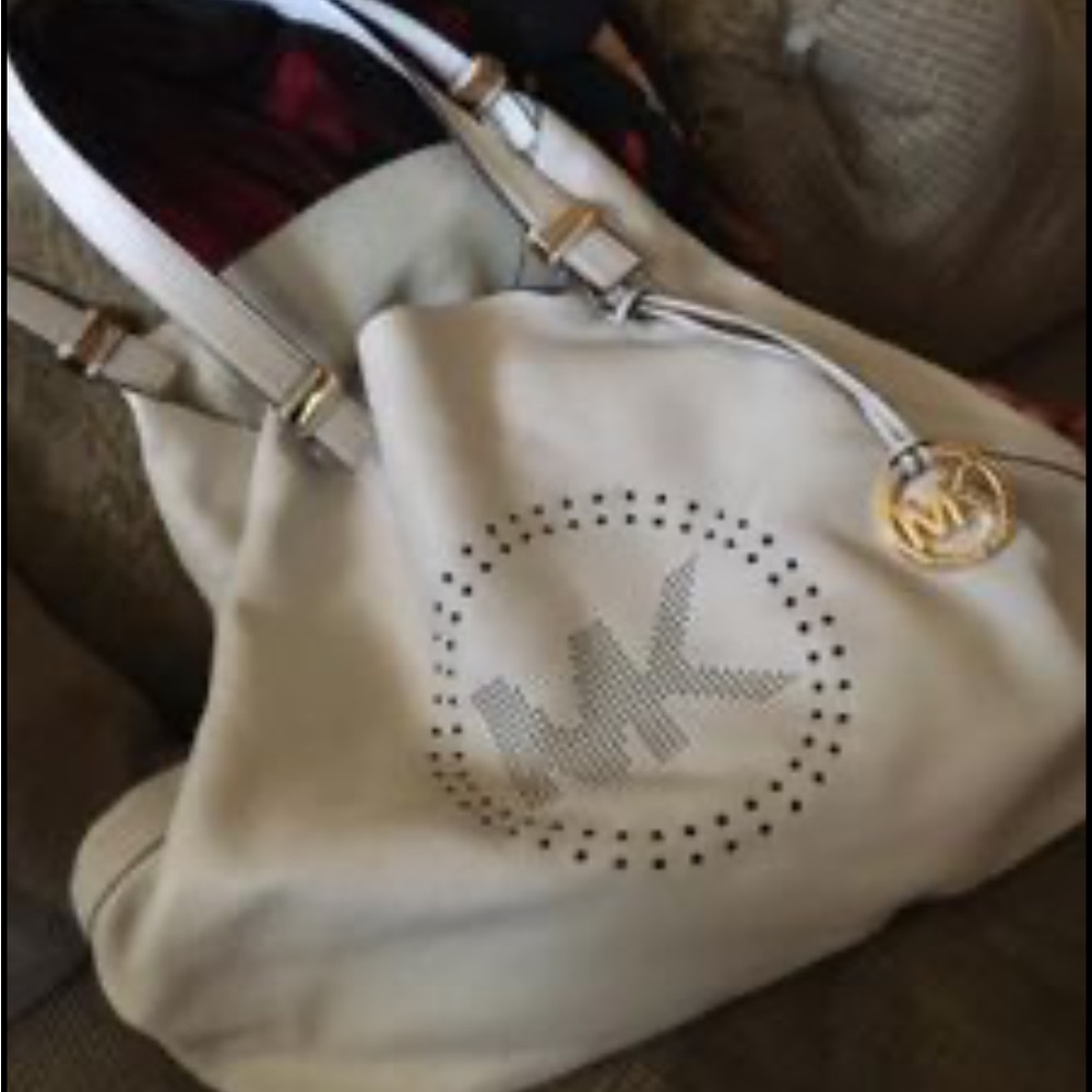 Michael Kors genuine leather bone bag